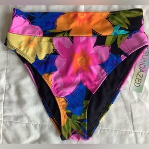 Sundazed High-Waist Floral Bikini Bottom - Bright Multi M